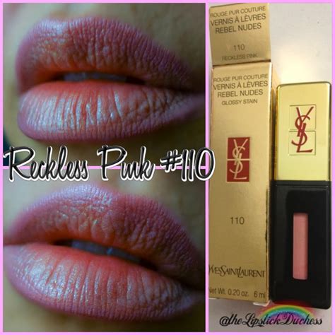 ysl 110 reckless pink|YSL 110 Reckless Pink Rebel Nudes Glossy Stain .